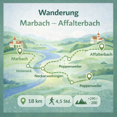 Wanderung von Marbach nach Affalterbach am 7. März